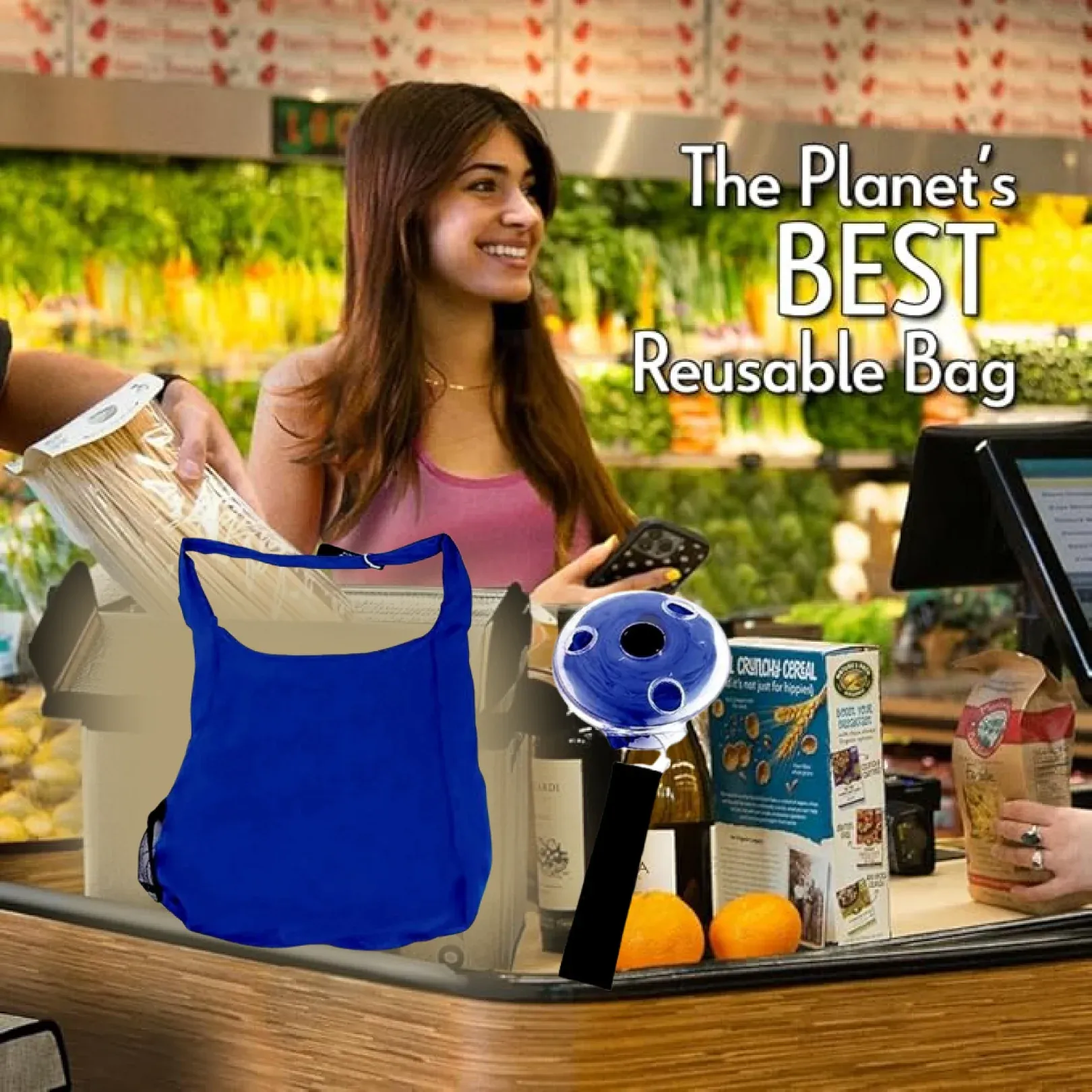 Foldable Insulated Reusable Grocery Bag – Lightweight & Waterproof - Detailed Feature View 3