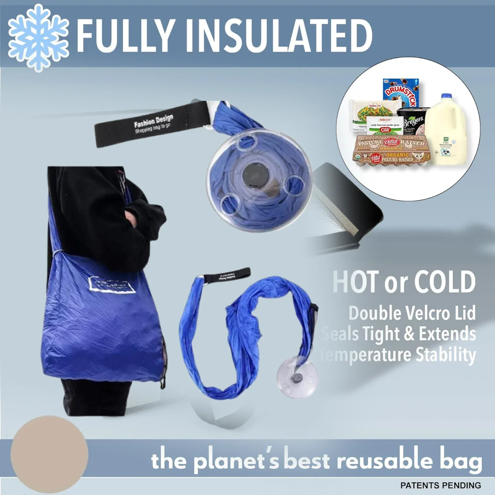 Foldable Insulated Reusable Grocery Bag – Lightweight & Waterproof - Detailed Feature View 4