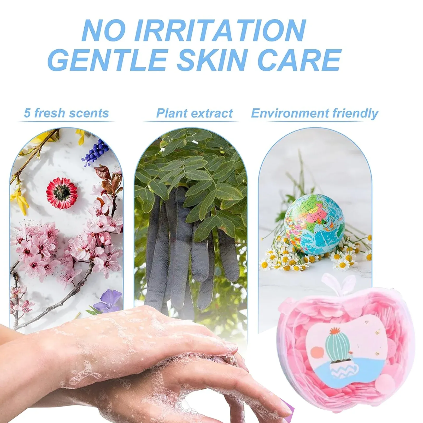 Paper Soap Sheets – Portable Hand & Face Wash | VelvetBubbles - Detailed Feature View 2