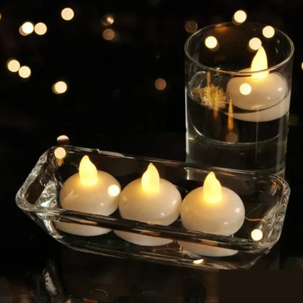 Set of 12 Flameless Floating Candles Battery Operated Tea Lights Tealight Candle