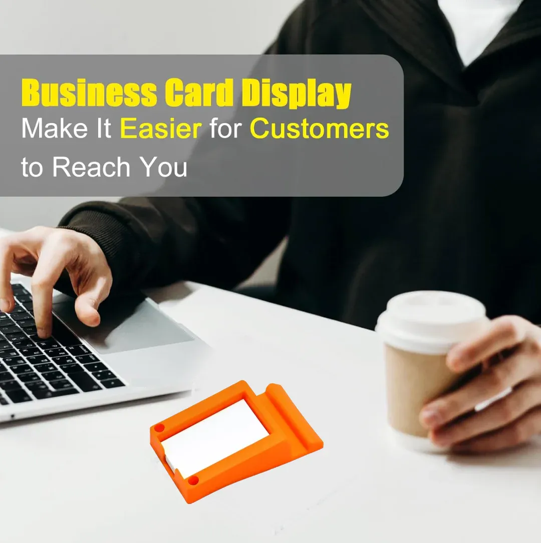 Plastic Business Card & Mobile Holder Stand - Multi-Function Desk Organizer - Detailed Feature View 3