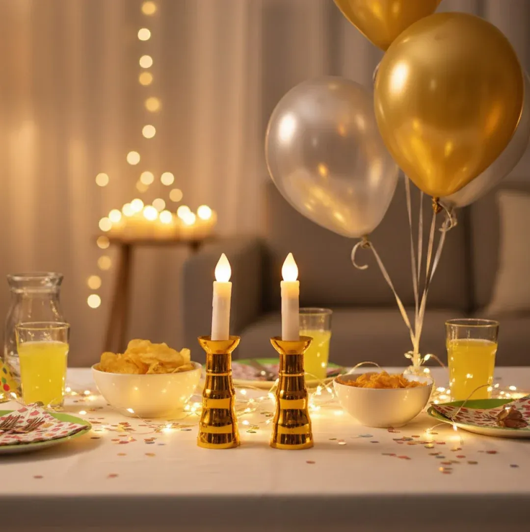 2pcs Flameless LED Candle Lights with Gold Base & Suction Cups - Detailed Feature View 5