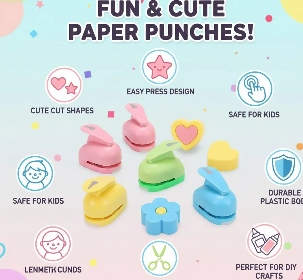 Decorative Kids Paper Craft Punches - Detailed Feature View 1
