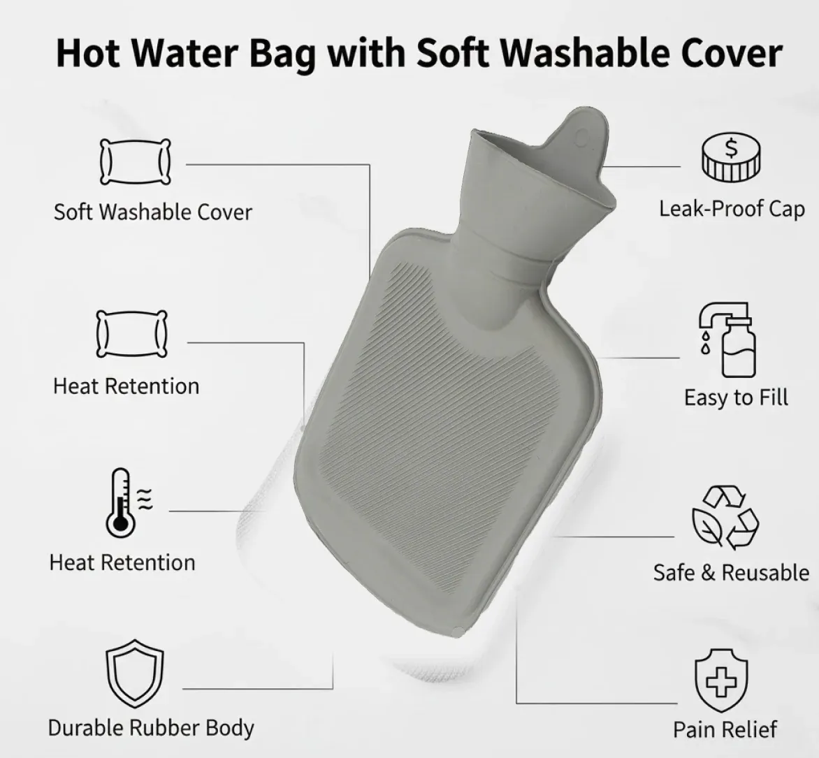 Hot Water Bag – Leak-Proof Relief for Pain & Cramps | Velvet Wellness - Detailed Feature View 3