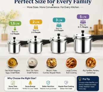 BK Triply Design Heavy Duty Pressure Cooker – Multiple Sizes