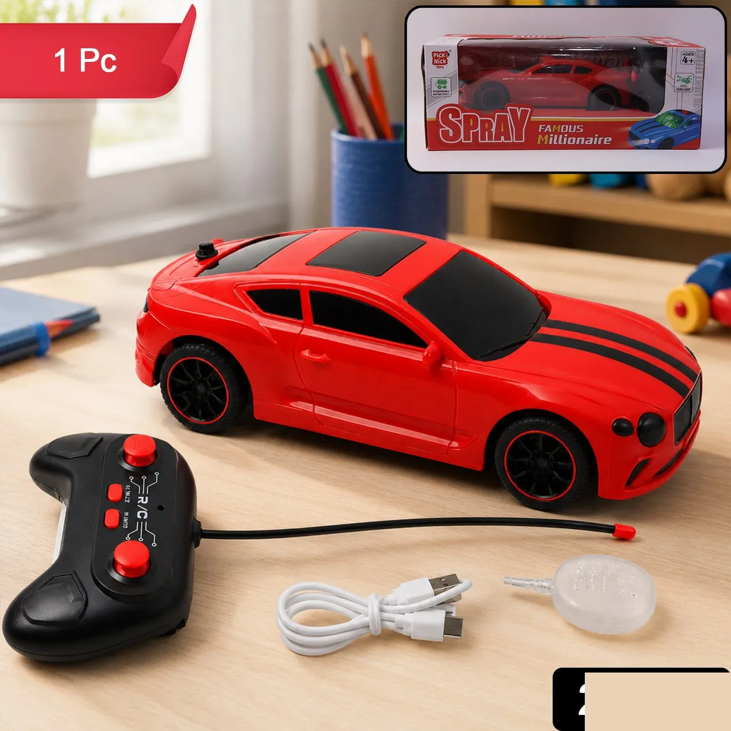 High-Speed Remote Control Sports Car – Durable, Bright Lights & Quick Movements - Detailed Feature View 1