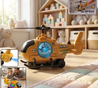 Military Spray Helicopter Toy with Lights, Music & Mist for Kids