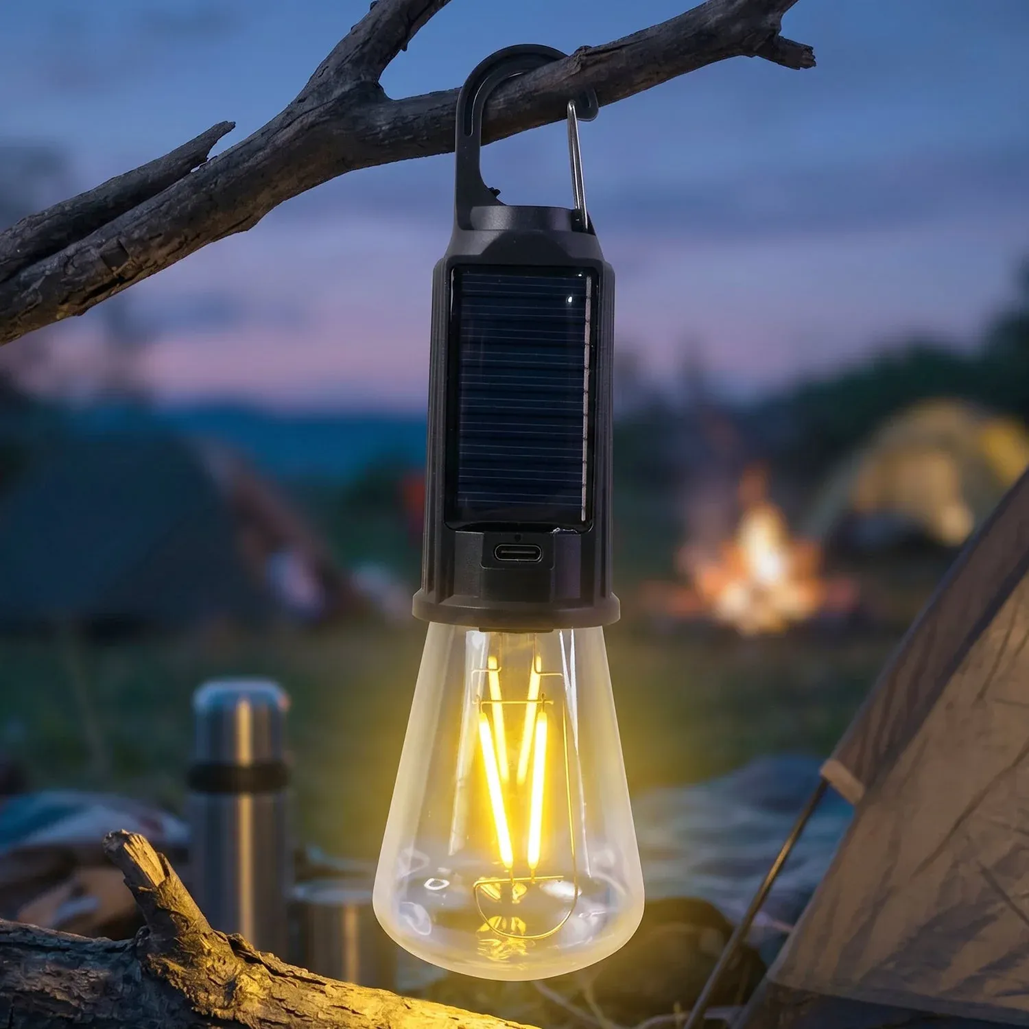 Solar Rechargeable Camping Lamp – Eco-Friendly & Portable Lighting - Detailed Feature View 8