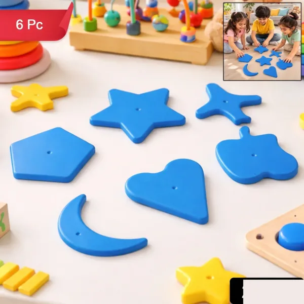 Kids Learning Shape Puzzle Toy Set – 6 Pc Educational Blocks