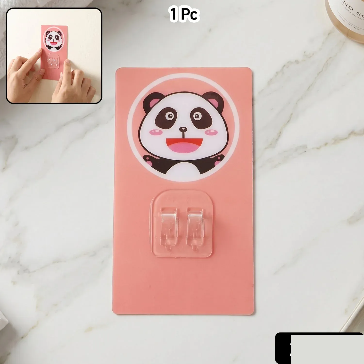 Cartoon Adhesive Plastic Wall Hook - Strong Hold, No Drilling (1 Pc) - Detailed Feature View 1