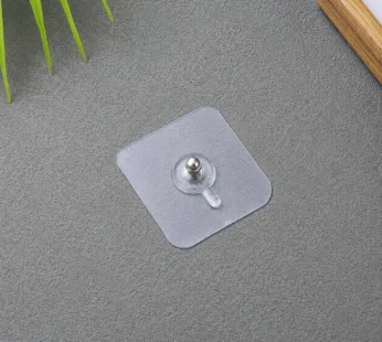 Transparent Self Adhesive Wall Hook – Nail Free, Waterproof (1 Pc)