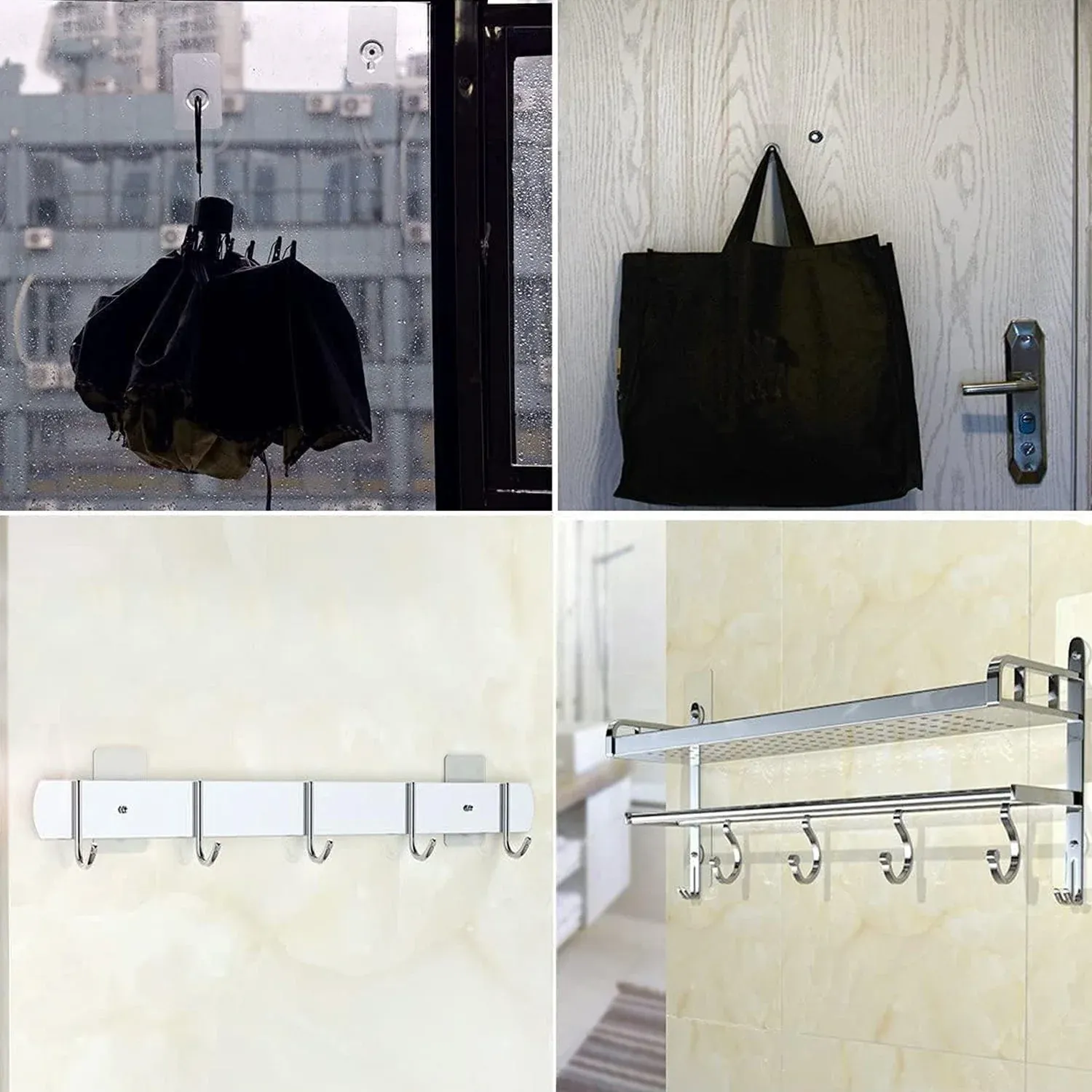 Transparent Self Adhesive Wall Hook - Nail Free, Waterproof (1 Pc) - Detailed Feature View 8