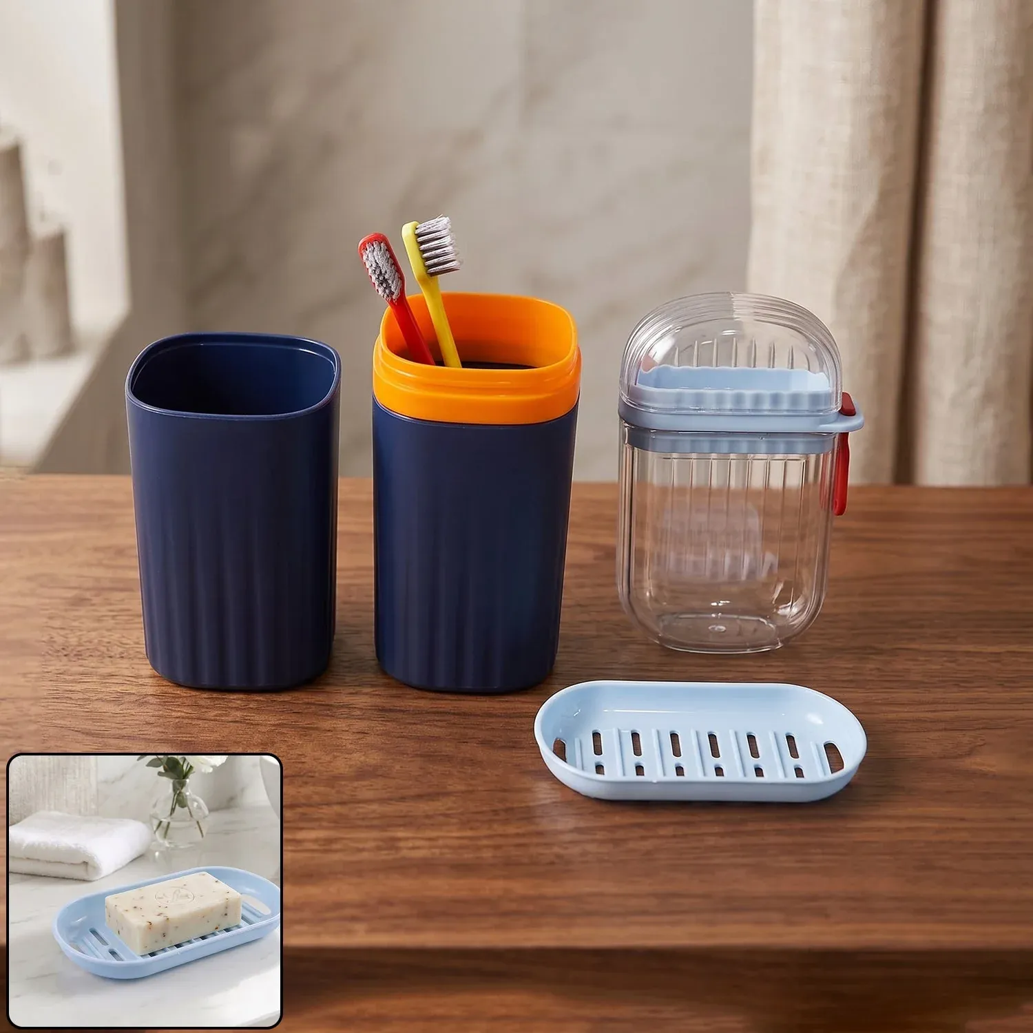 Bathroom Accessories Combo Set – Stylish & Travel-Friendly Organisation - Detailed Feature View 2