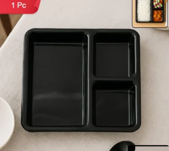 Plastic 3-Compartment Meal Serving Tray – Durable & Easy-Clean