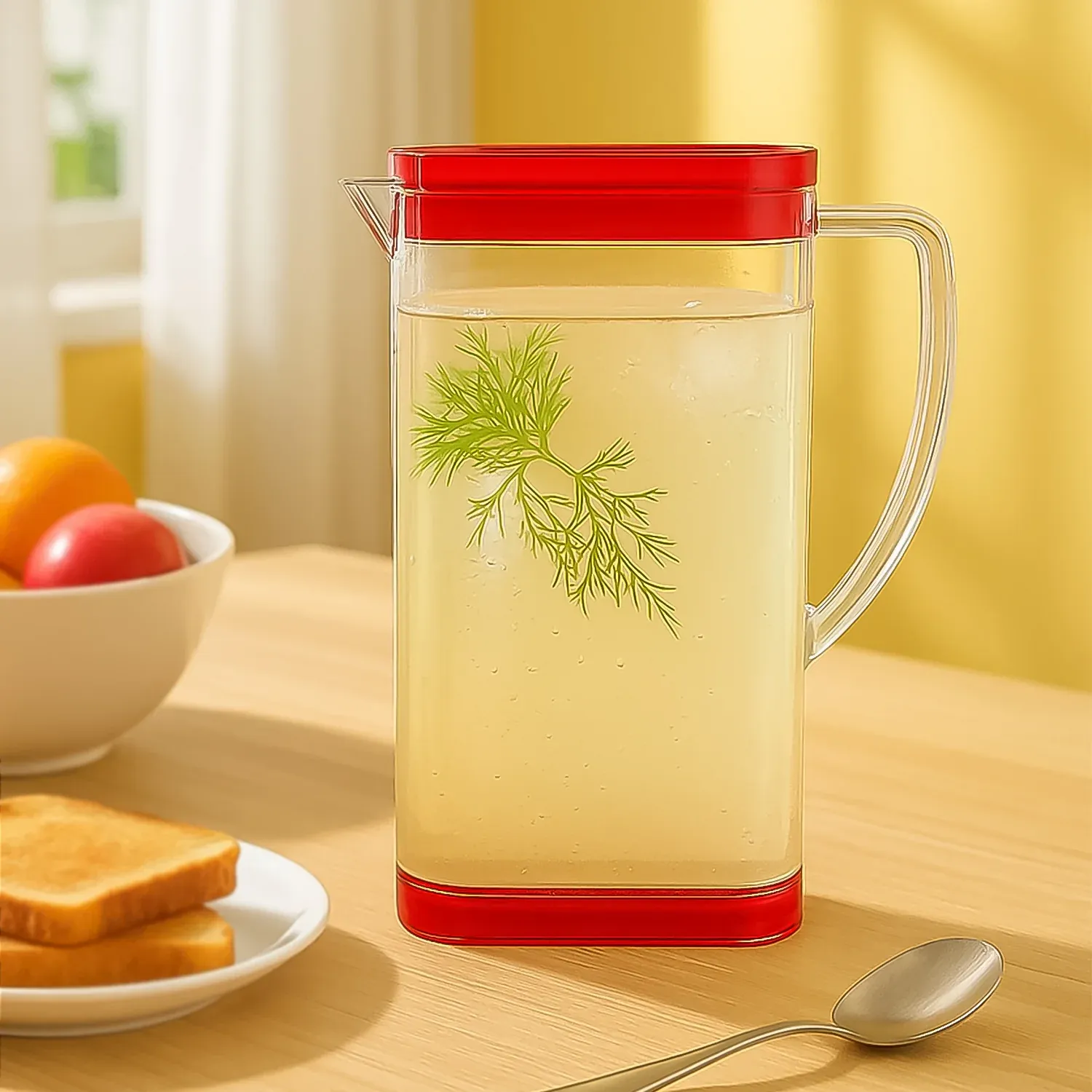 Premium 2000ml Square Plastic Water & Juice Jug with Lid - Fridge Safe - Buy Online at Alikart