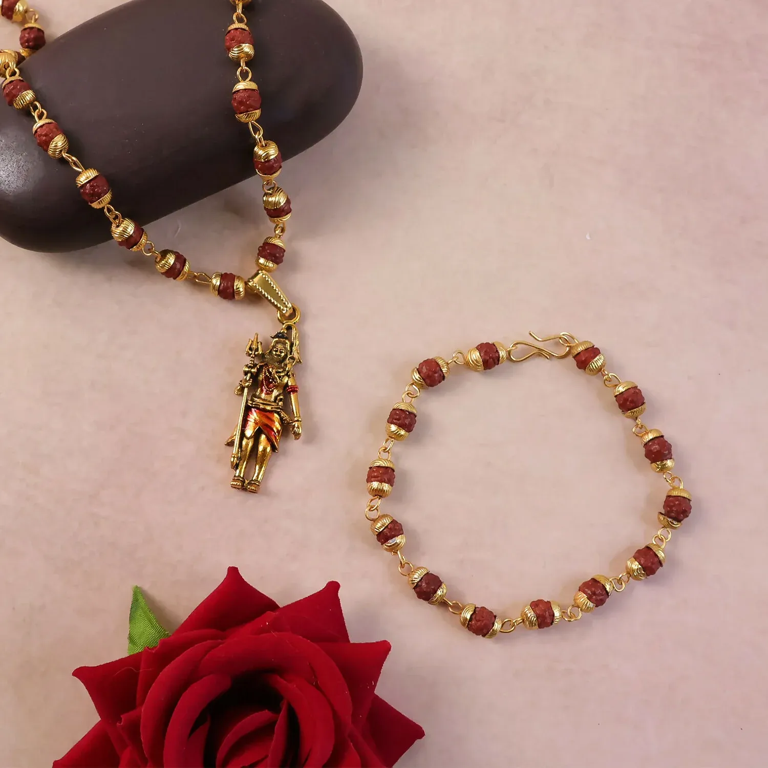 Premium Mahadev Pendant with Rudraksha Necklace Combo - Buy Online at Alikart