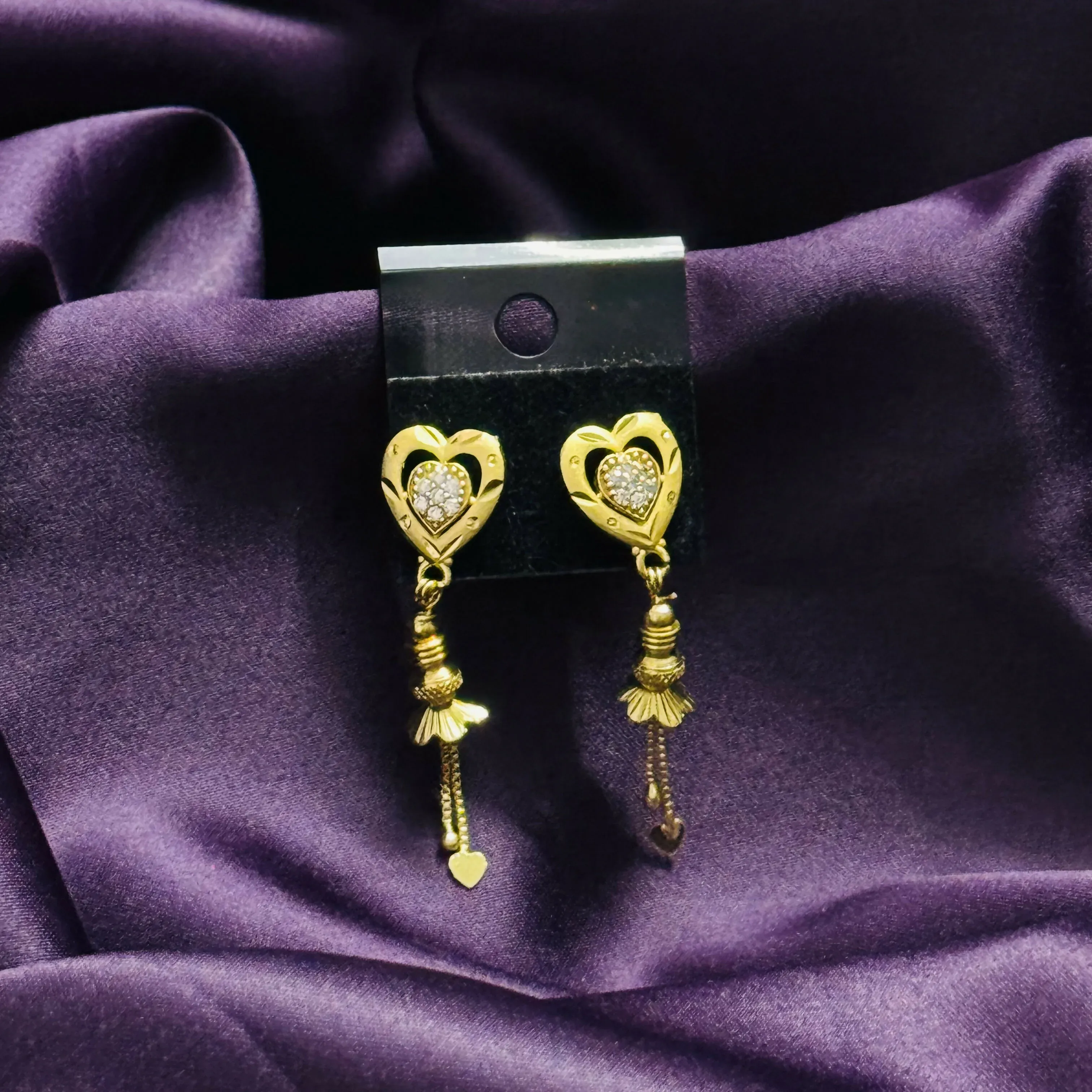 Subtle Shine Daily Wear Gold Earrings - Detailed Feature View 1