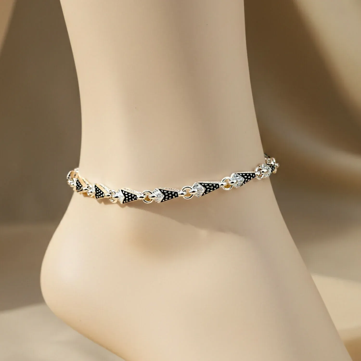 Silver-Plated Traditional Meenakari Anklets , (payal),anklet , fancy anklet (payal) - Detailed Feature View 1