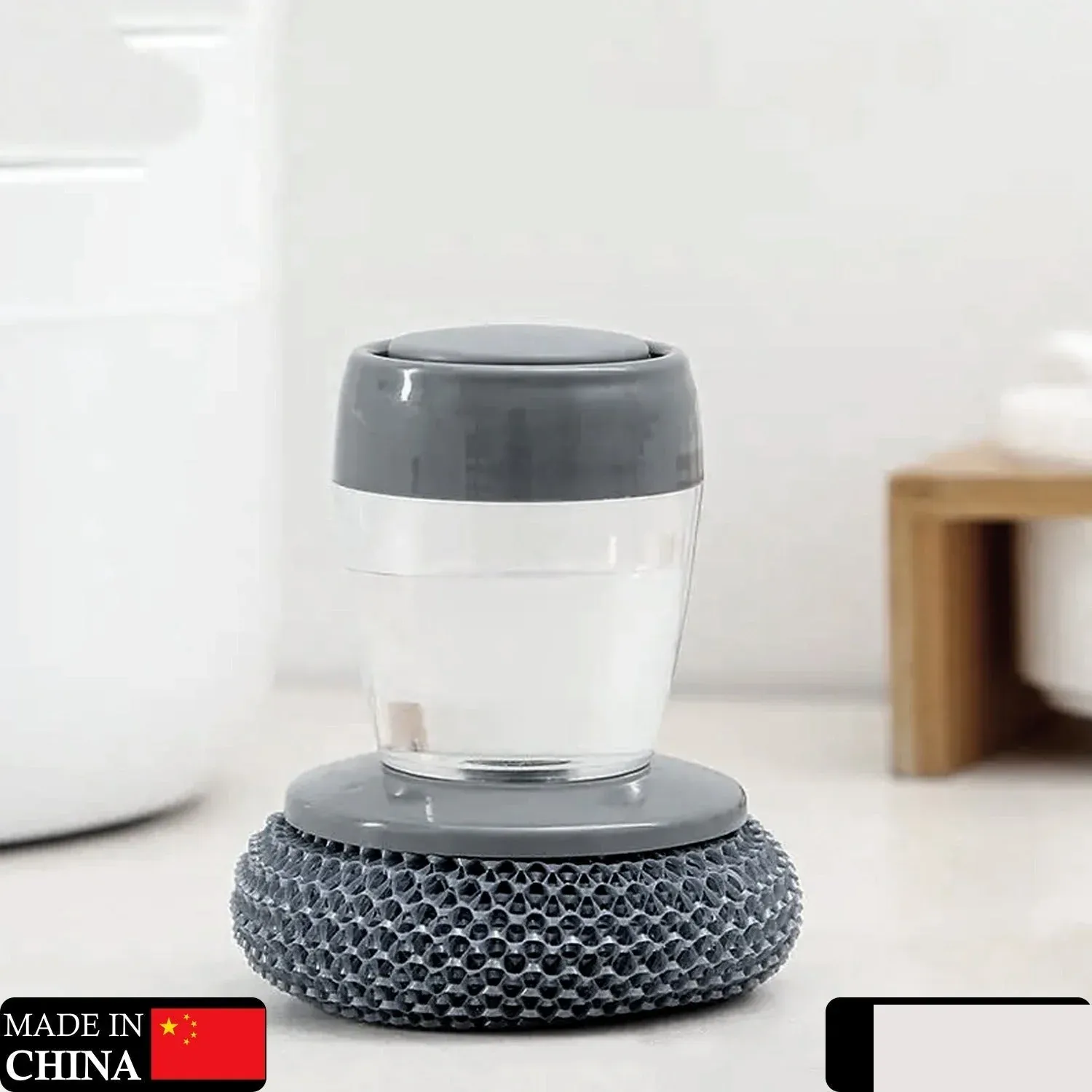 Soap Dispensing Dish Brush (1 Pc): Palm Brush, Kitchen Cleaning - Detailed Feature View 1