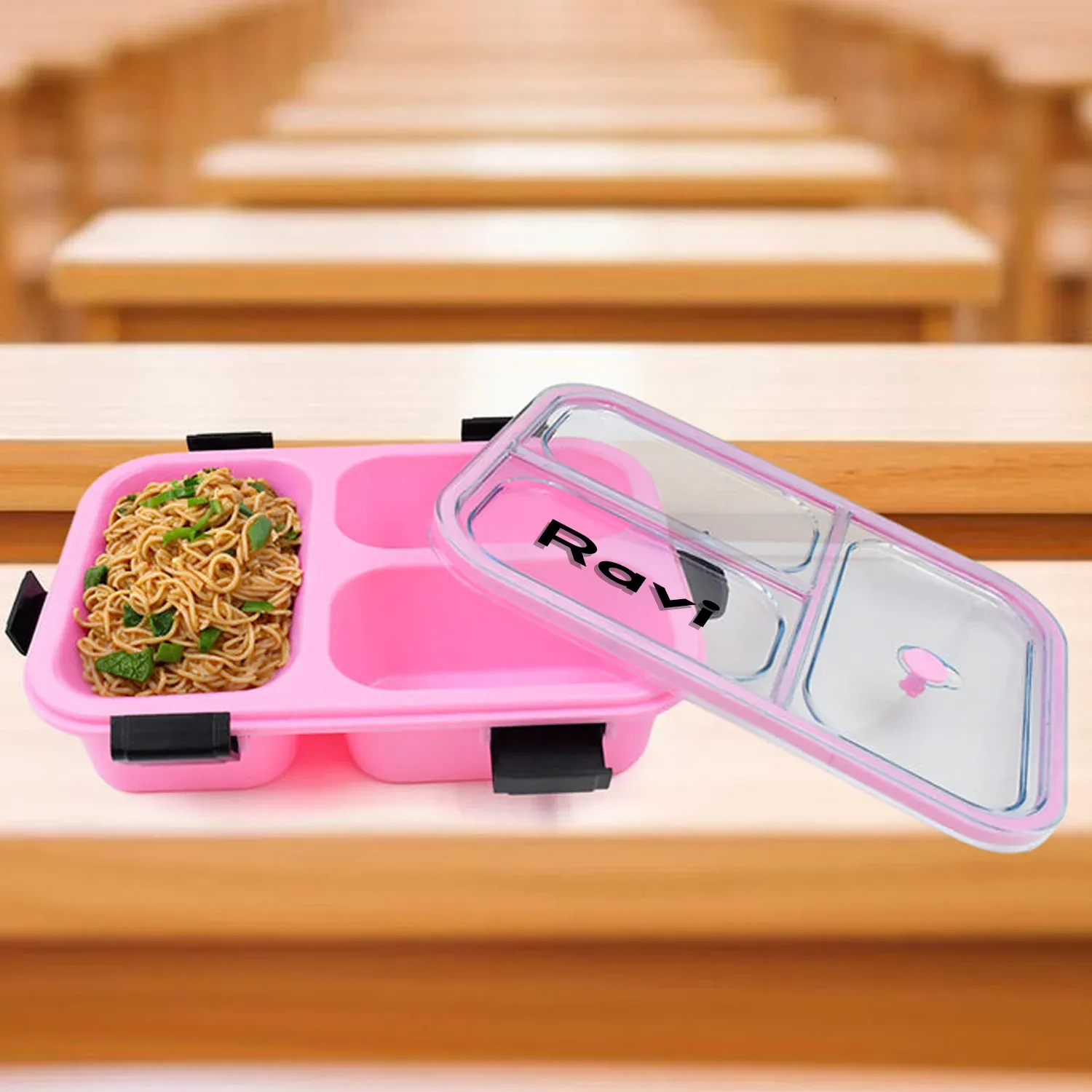 Customized Insulated Lunch Box – 3 Compartment | CustomSpot - Detailed Feature View 3