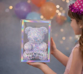 Crystal Glitter Teddy Bear Showpiece with Gift Display Box
