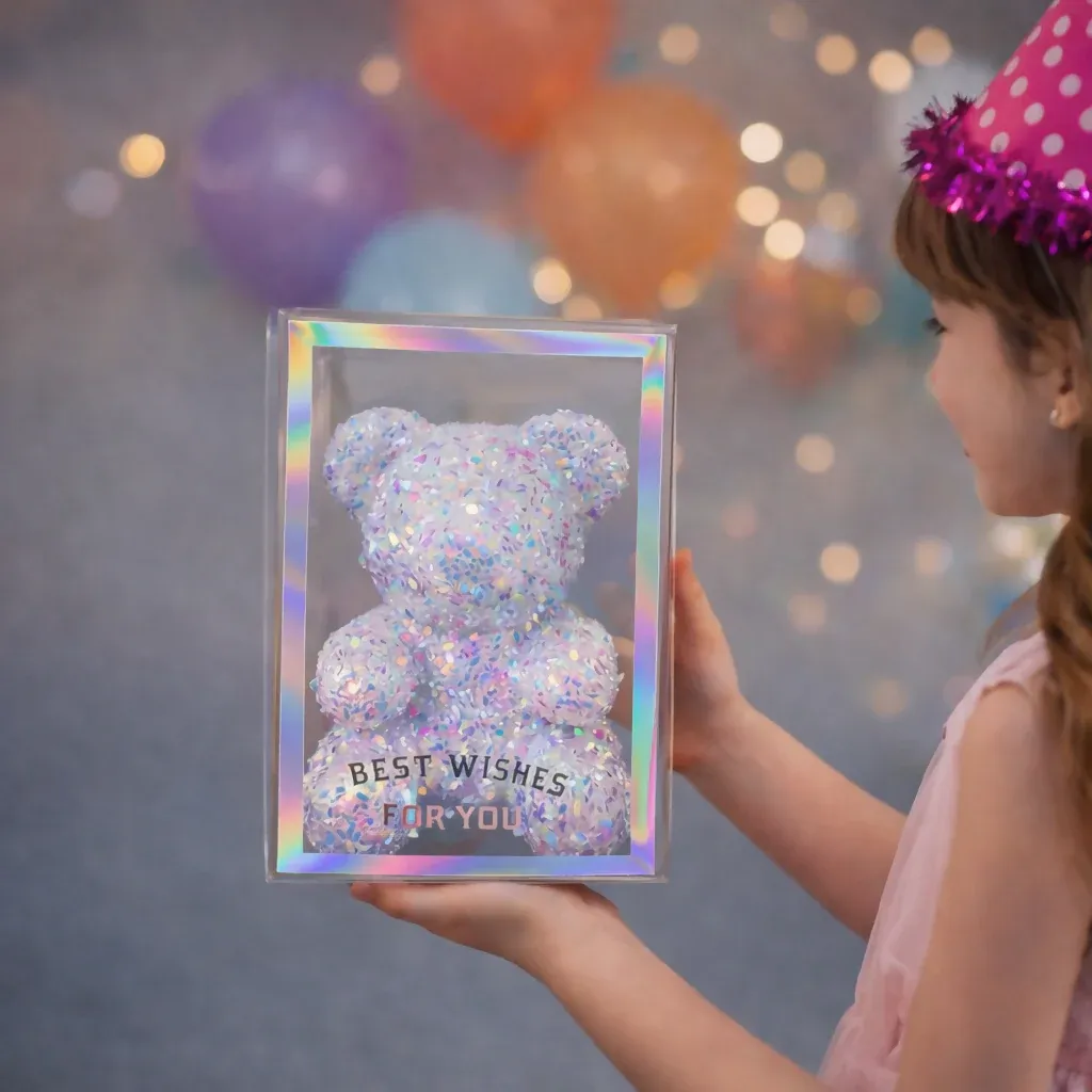Premium Crystal Glitter Teddy Bear Showpiece with Gift Display Box - Buy Online at Alikart