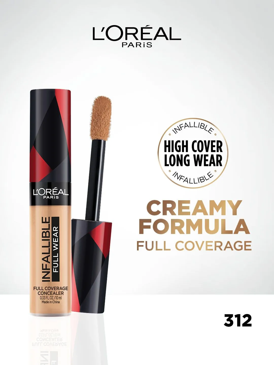 LOreal Paris Infallible Full Wear Maximum Coverage Concealer 10 ml - Amber 312 - Detailed Feature View 1