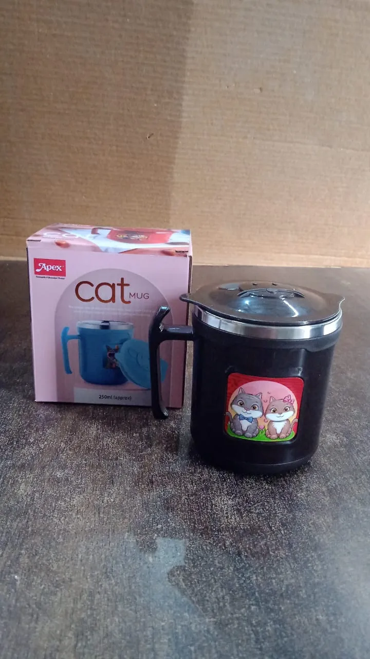 Cat Mug – 250 ml Insulated Stainless Steel for Kids & Gifting - Detailed Feature View 3
