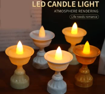 Water Sensor LED Diyas Set – Flameless White Decorative Lights
