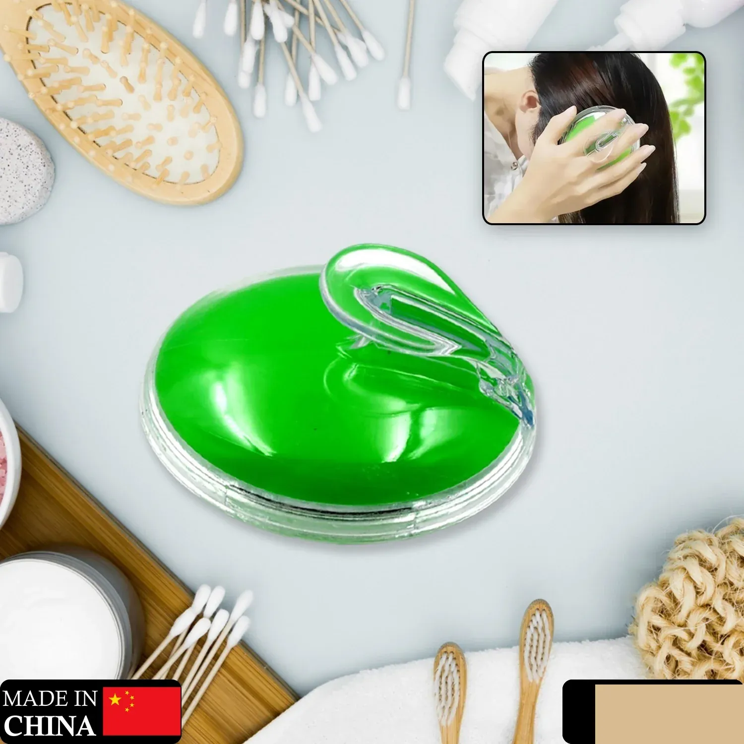Silicone Head Massager – Portable Scalp Stress Relief | VoltDesk - Detailed Feature View 1