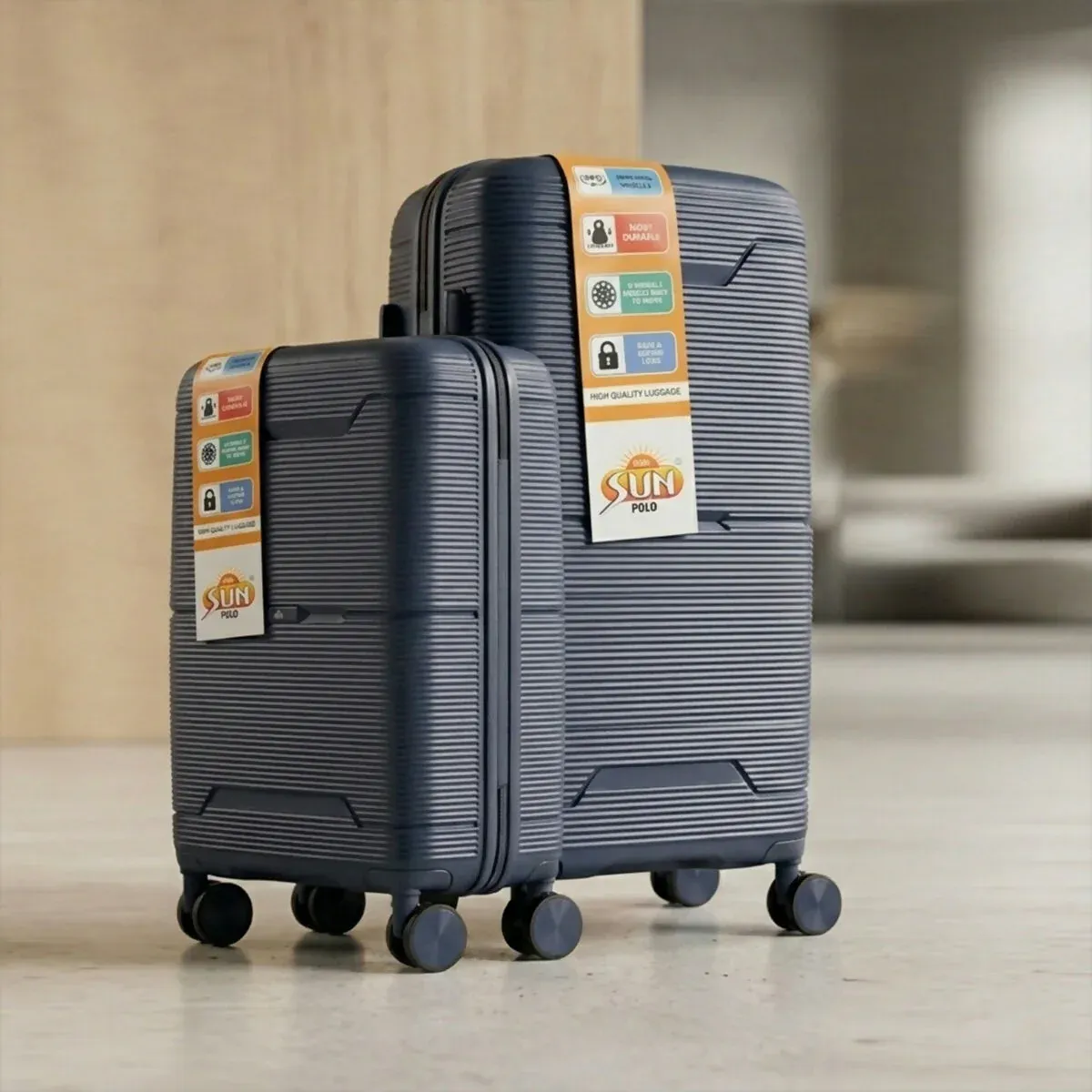 Premium Hard Shell Travel Luggage Set with Spinner Wheels - Detailed Feature View 9