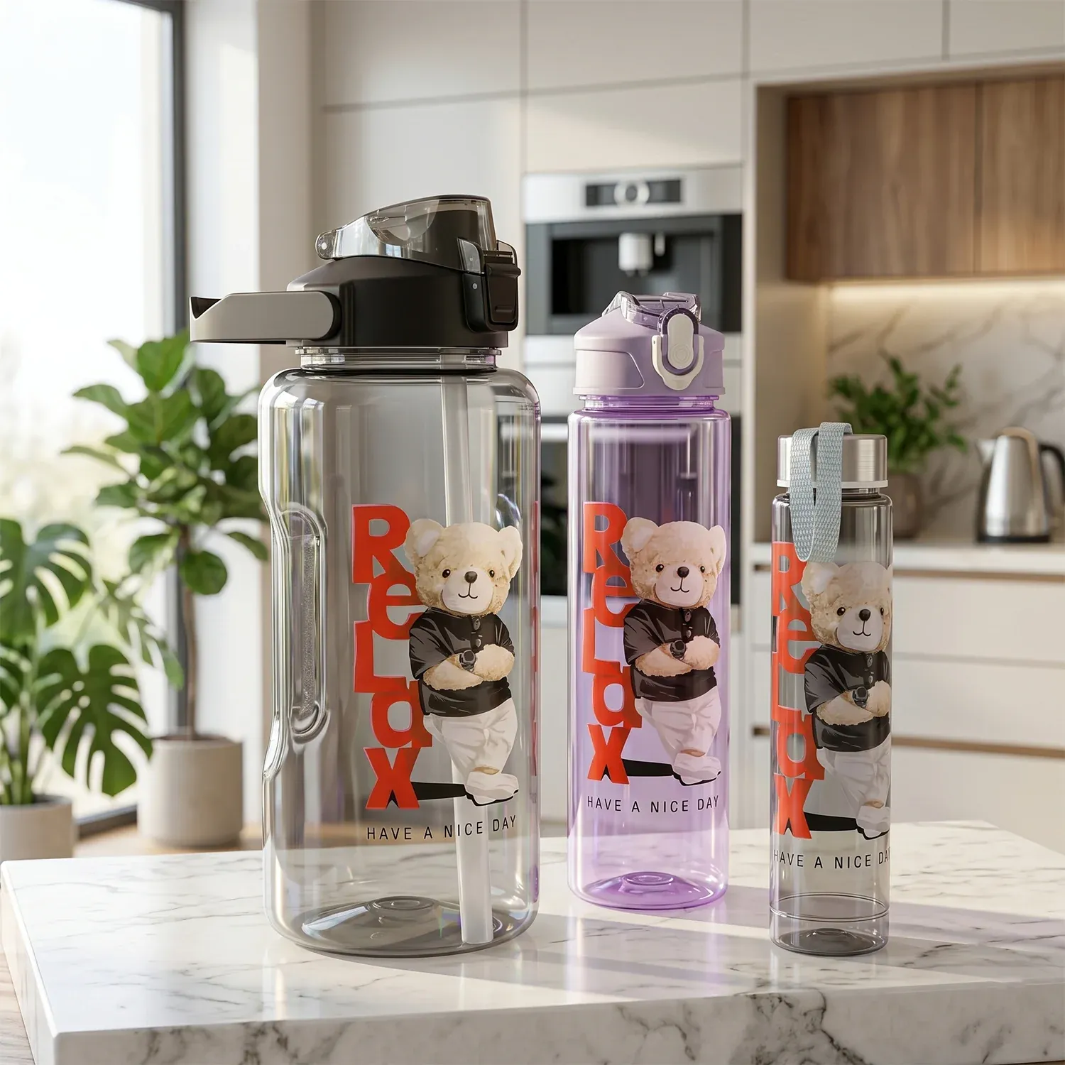 Kids Water Bottle Set – BPA-Free, Leak-Proof for School & Sports - Detailed Feature View 3