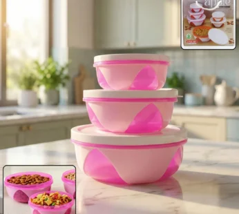Plastic Storage Containers Set of 3 – Durable & Airtight Kitchen Boxes