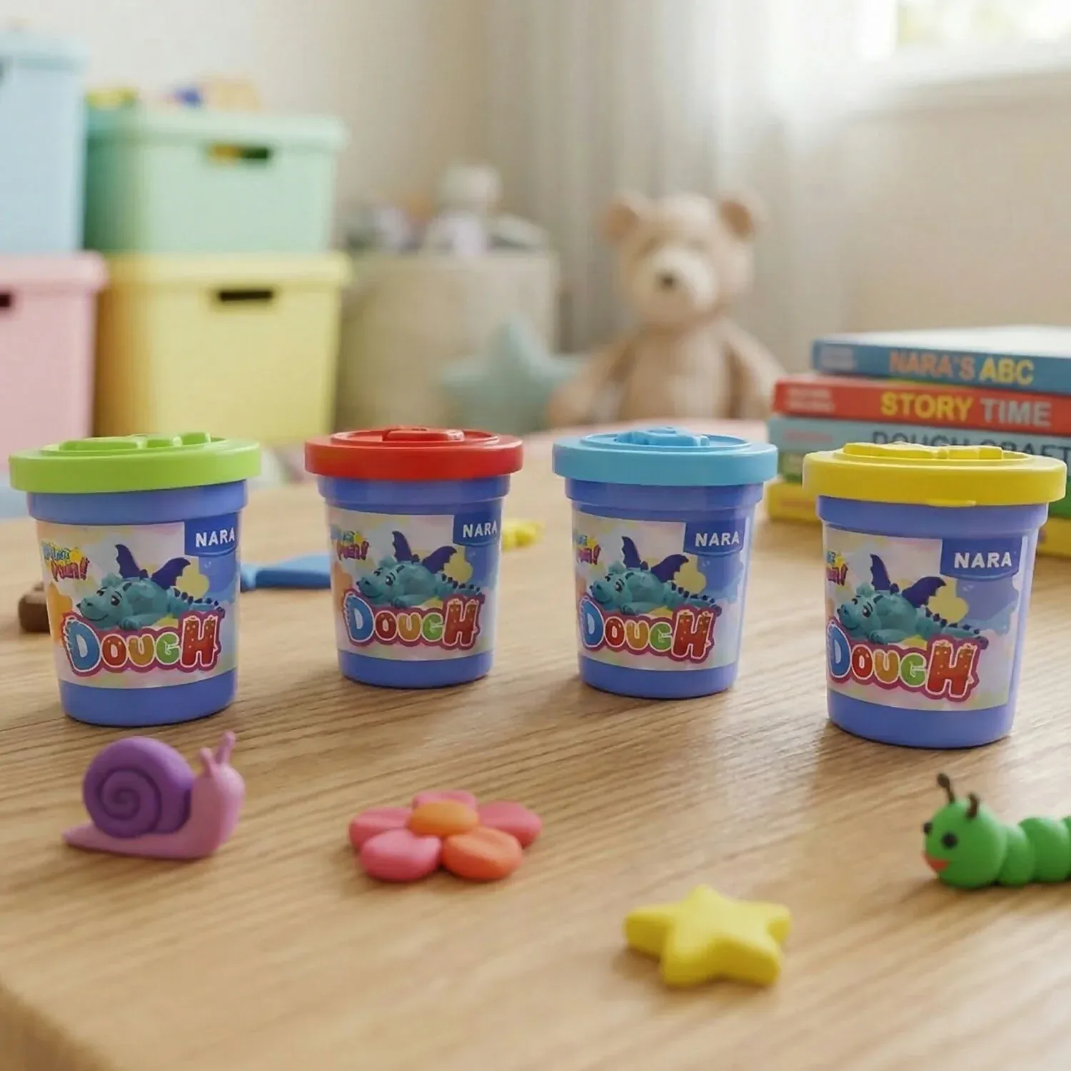 NARA Kids Soft Colorful Dough Clay Set for Creative Play and Learning Activity Kit - Detailed Feature View 1