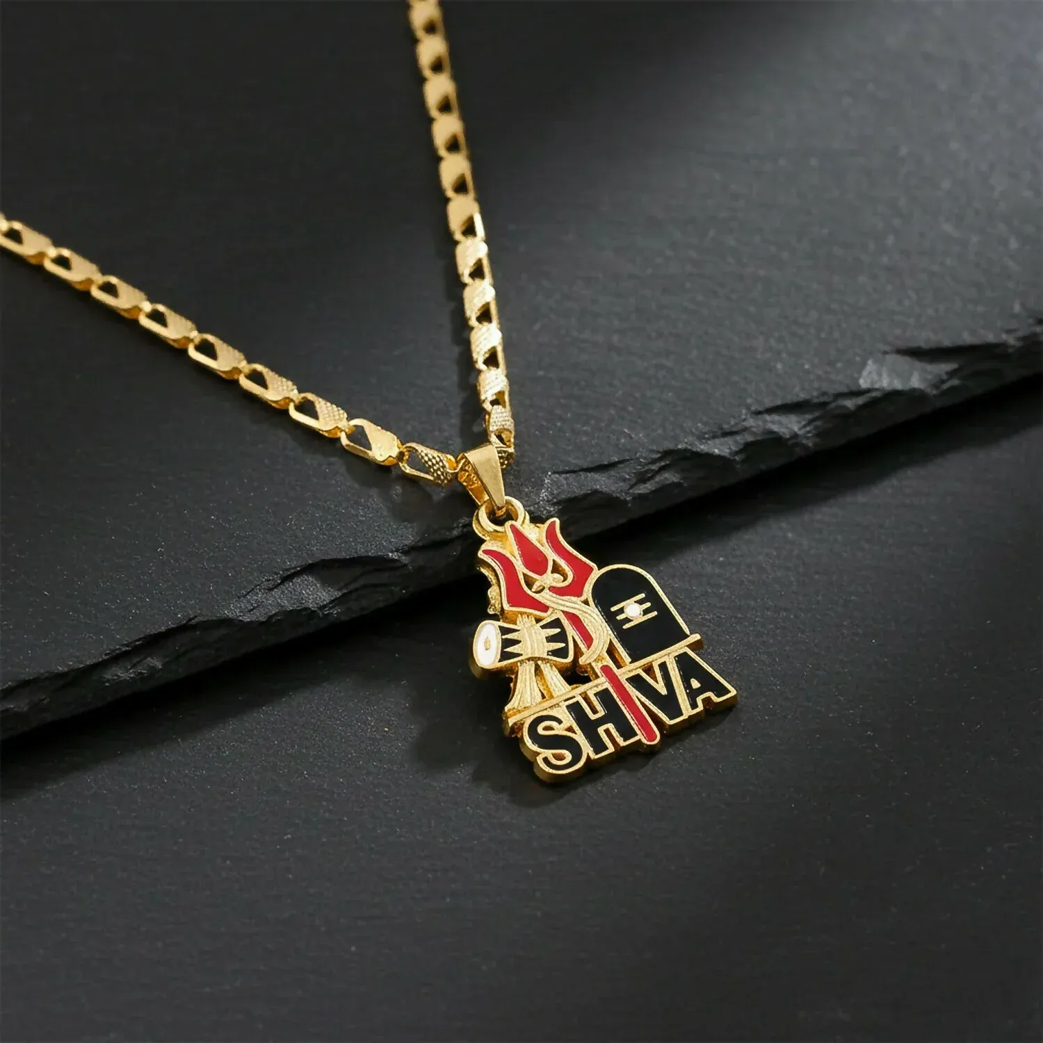 Shiva Pendant with Rudraksha Mala & Bracelet Combo - Detailed Feature View 1