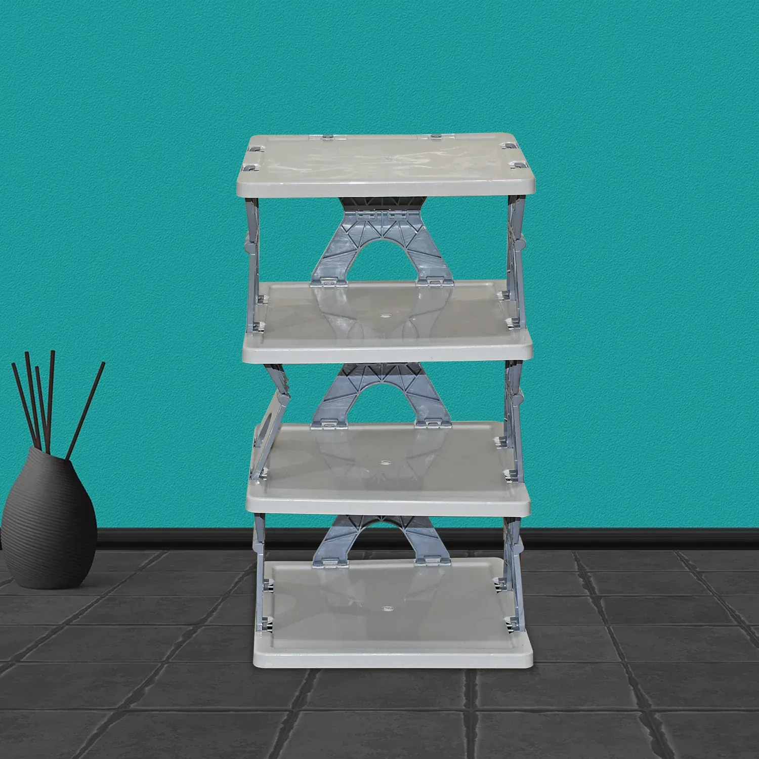 Premium Foldable Shoe Rack – 4-Layer Space-Saving Storage | Organivo - Buy Online at Alikart