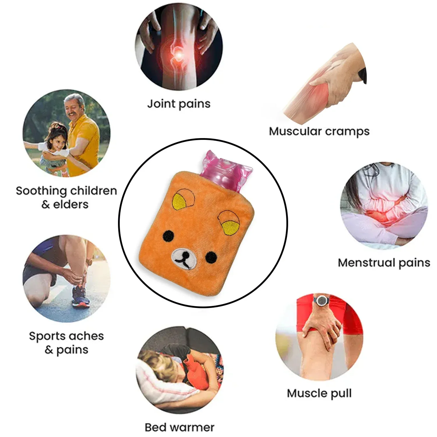 Hot Water Bag for Pain Relief – Soft Cover & Portable Design - Detailed Feature View 4