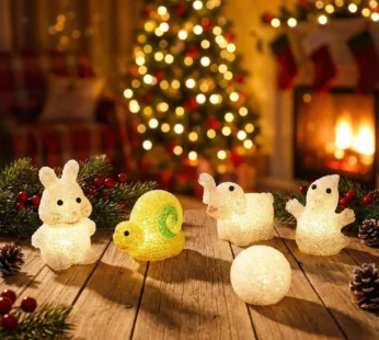 Decorative Multi Shape LED Night Lamp Set Cute Animal Design (6 Pc)
