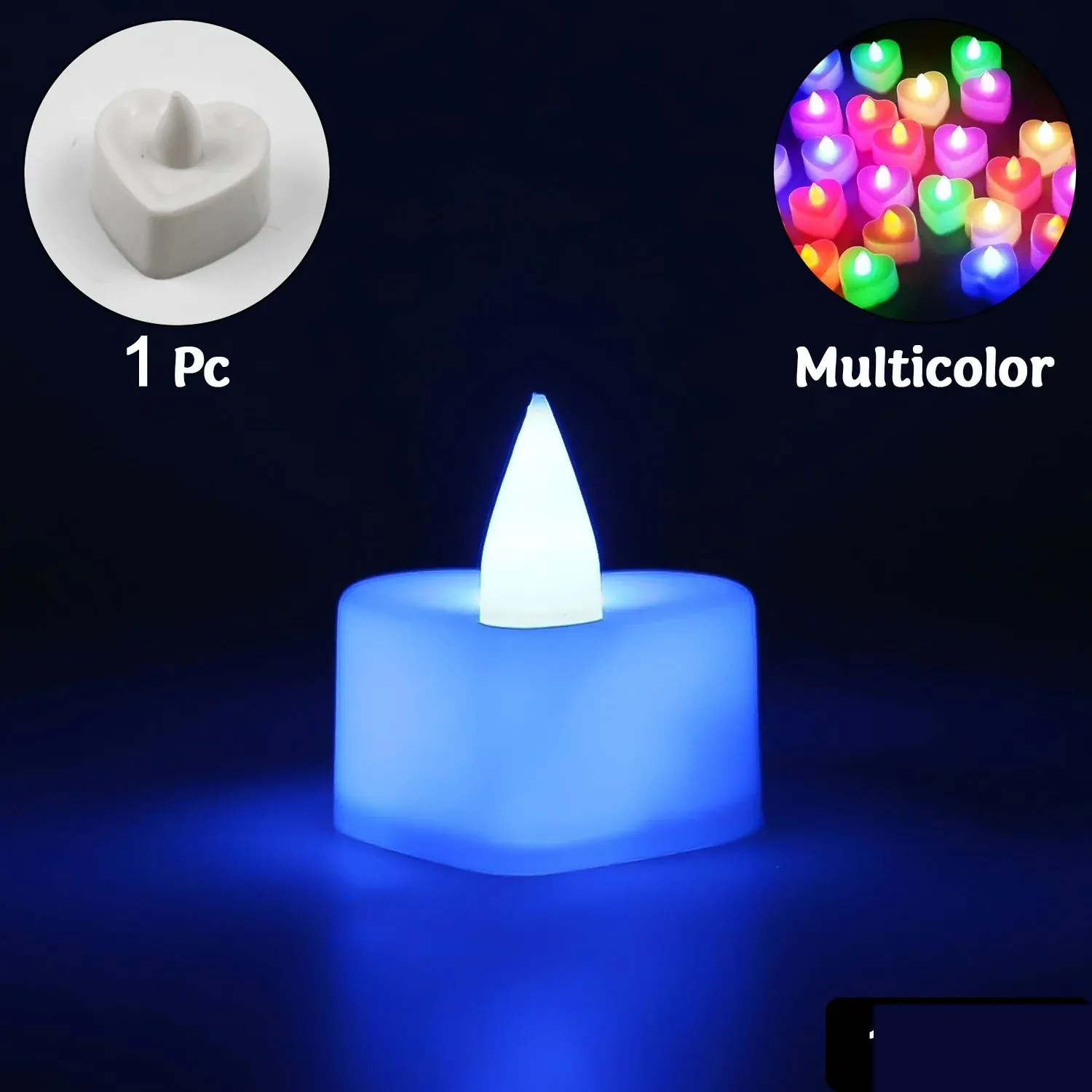 LED Tealights, Smokeless Plastic Decorative Candles, Diwali (Pack Of 1 / Multicolor) - Detailed Feature View 1
