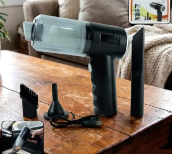 3-in-1 Mini Car Vacuum – Wireless, Rechargeable & Portable Cleaner
