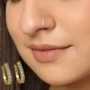 Premium Gold-Plated CZ Lined Nose Ring Pair | Stylish Daily Wear Nosepins - Buy Online at Alikart