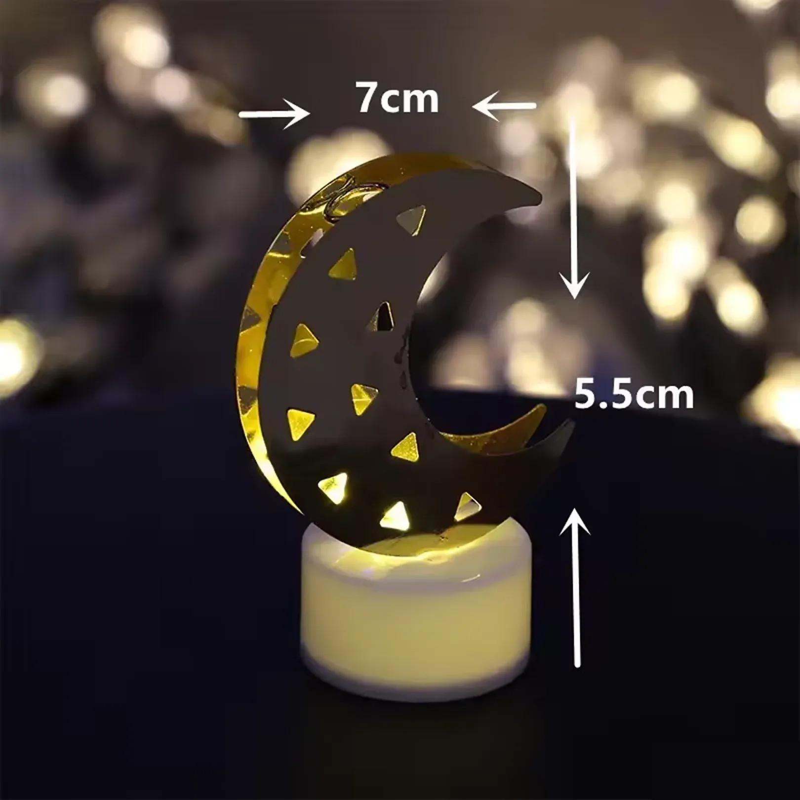 Decorative Moon Shaped Flameless LED Candles (12 Pc) - Detailed Feature View 1