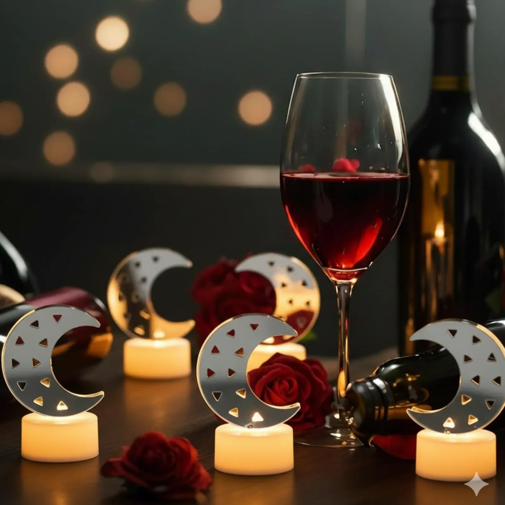 Decorative Moon Shaped Flameless LED Candles (12 Pc) - Detailed Feature View 3