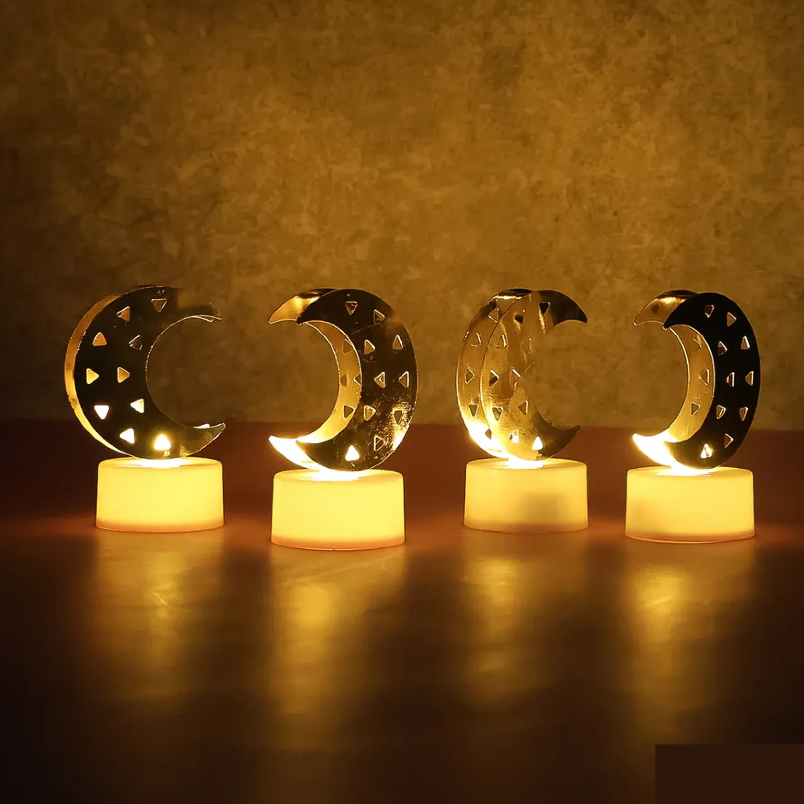 Decorative Moon Shaped Flameless LED Candles (12 Pc) - Detailed Feature View 4
