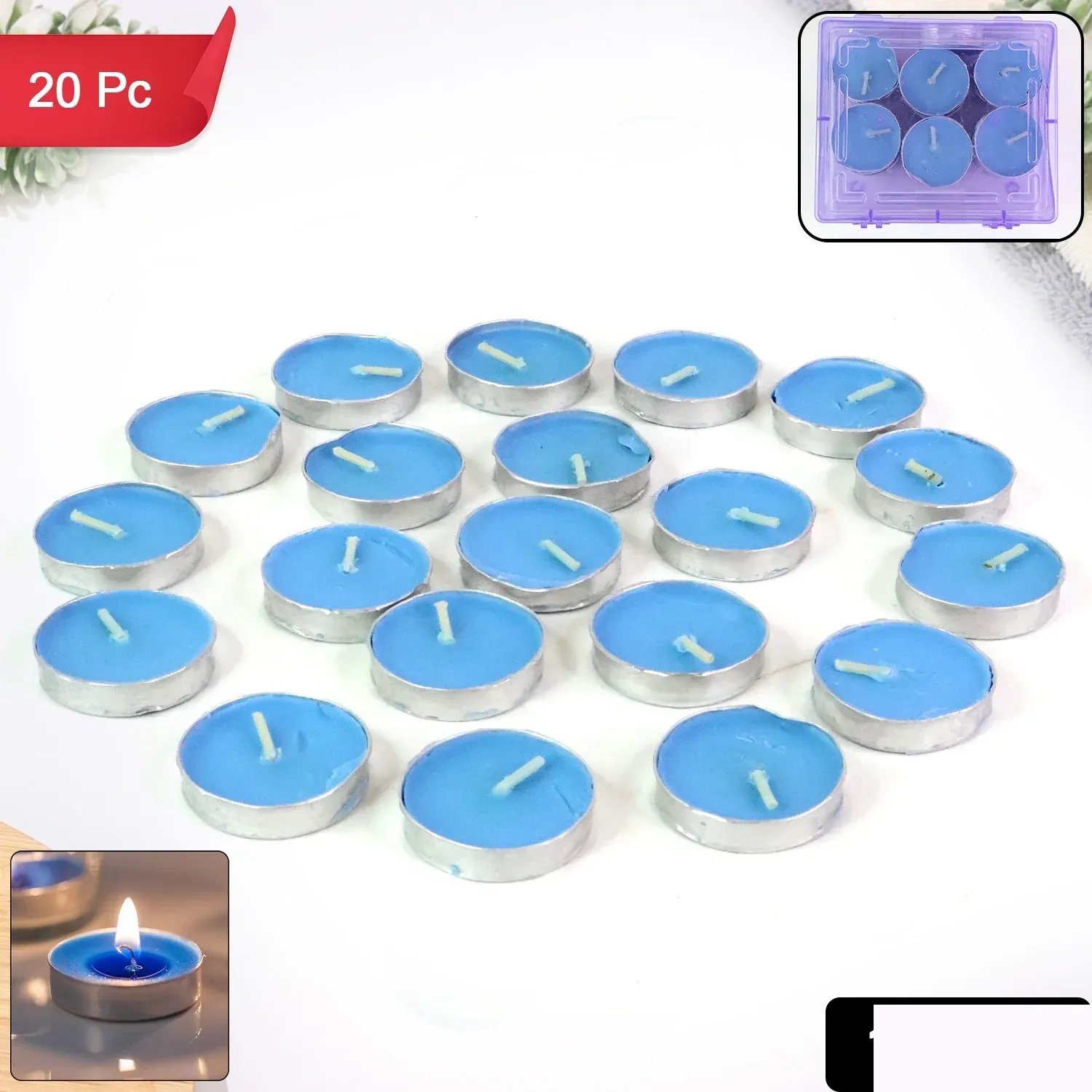 Tea Light Candles Set – 20 Multicolor Flameless Candles - Detailed Feature View 1