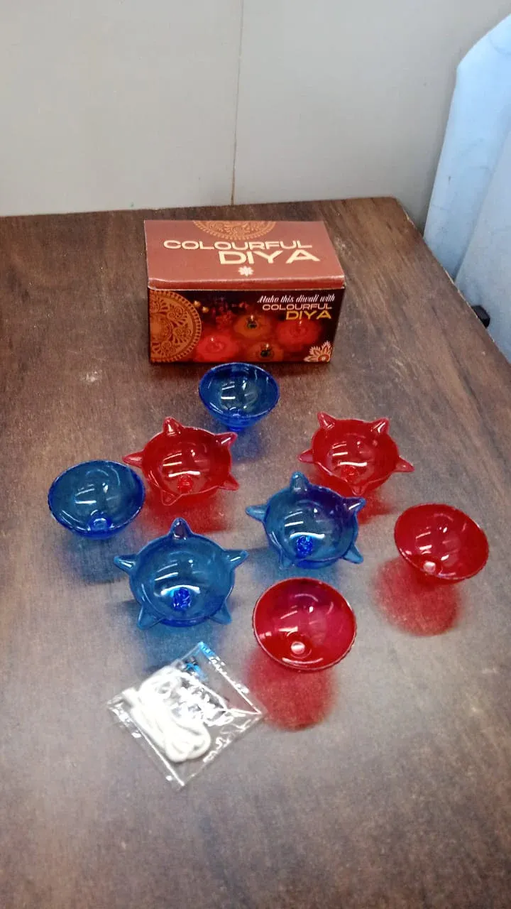 Reflection Diya Set – Multi-Shape Colourful Candle Cups | Indo Glow - Detailed Feature View 7