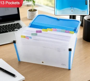 Expanding Cheque Book File Organizer 13 Pockets with A-Z Tabs & Button Closure