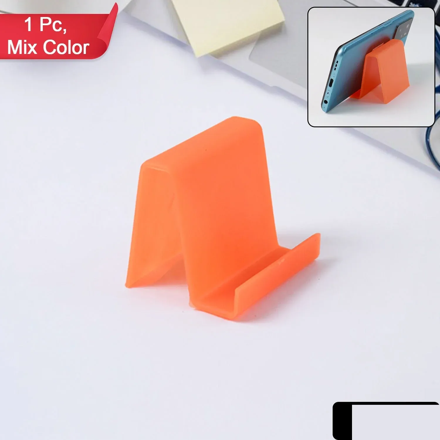 Plastic Phone Stand with Angled Support – Durable & Compact - Detailed Feature View 1