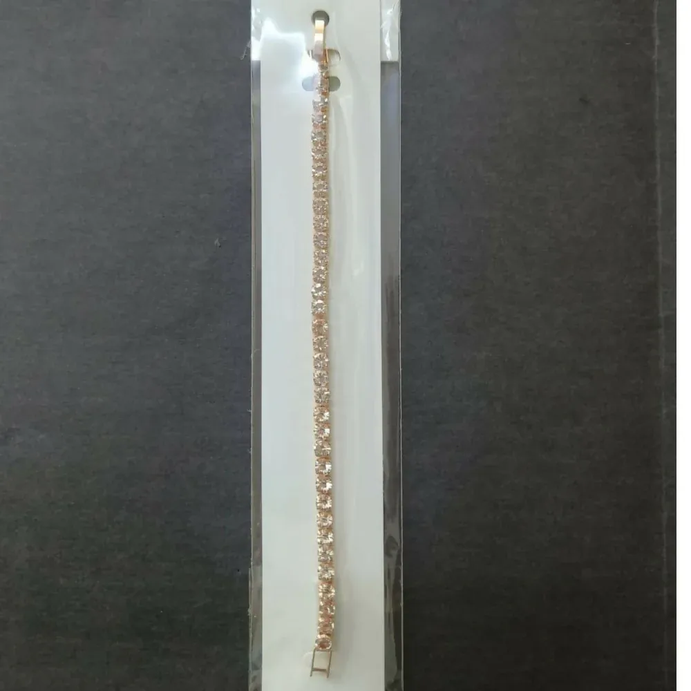 Designer Rose Gold Finish American Diamond Bracelet - Detailed Feature View 3