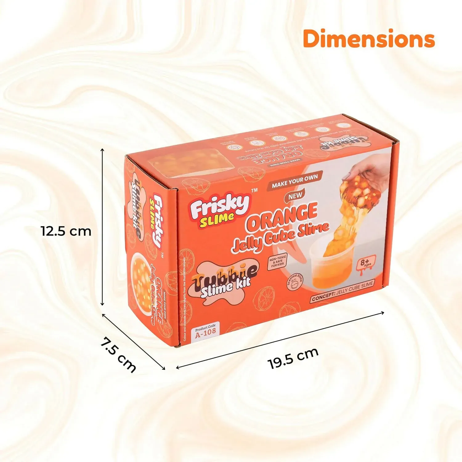 Orange Jelly Cube Slime Making Kit for Kids – DIY Tubbie Slime Kit with Activator - Detailed Feature View 6